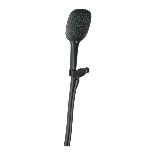 R-013M Regadera de teléfono con soporte, negro, FOSET RIVIERA