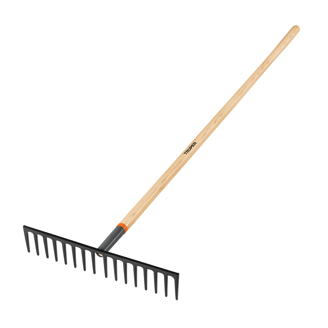 R-16MX Rastrillo recto reforzado, 16 dientes, mango de 60", Truper