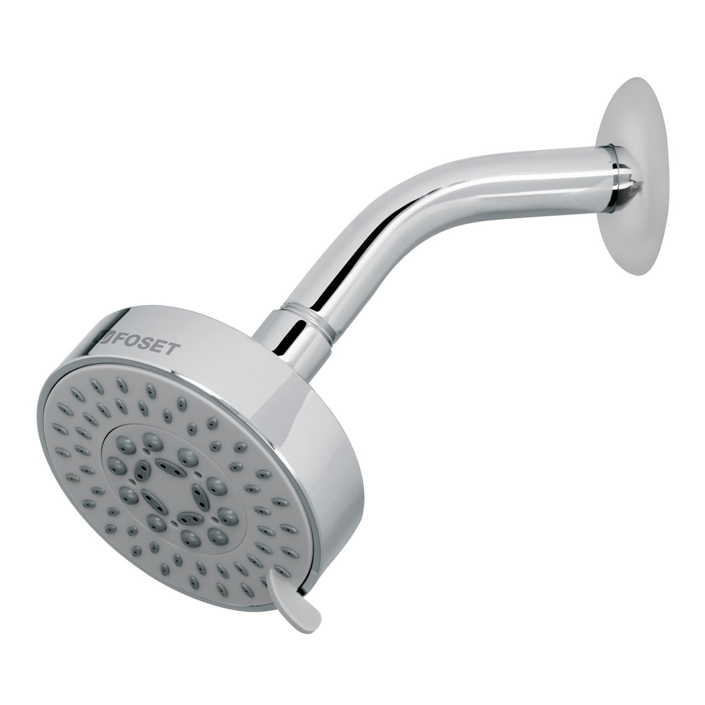 R-202 Regadera cromo 4"con 5 funciones, con brazo, FOSET ELEMENT