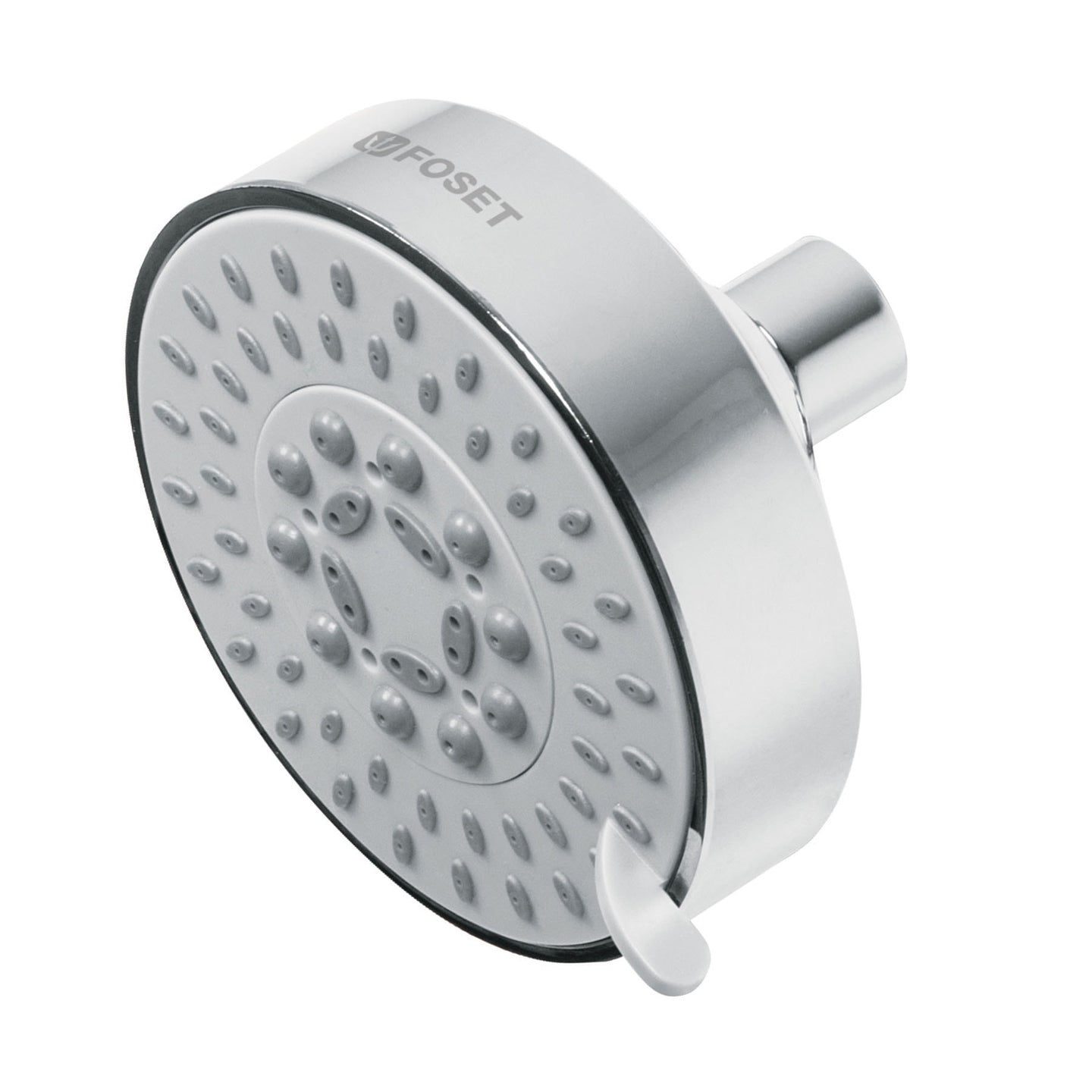 R-202S Regadera cromo 4"con 5 funciones, sin brazo, FOSET ELEMENT
