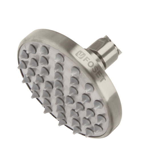 R-204SN Regadera satín 4" plato redondo, sin brazo, FOSET ELEMENT