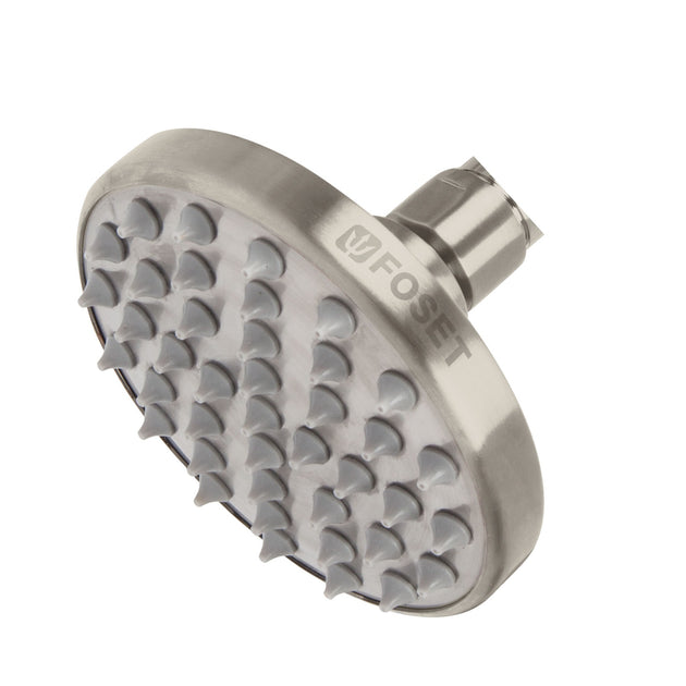 R-204SN Regadera satín 4" plato redondo, sin brazo, FOSET ELEMENT