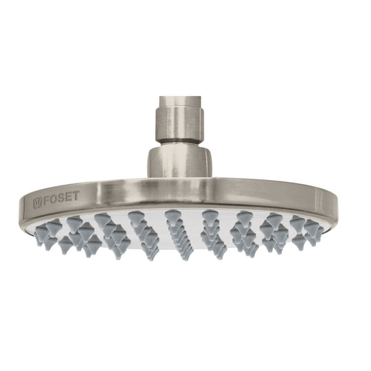 R-206SN Regadera satín 6" plato redondo, sin brazo, FOSET ELEMENT