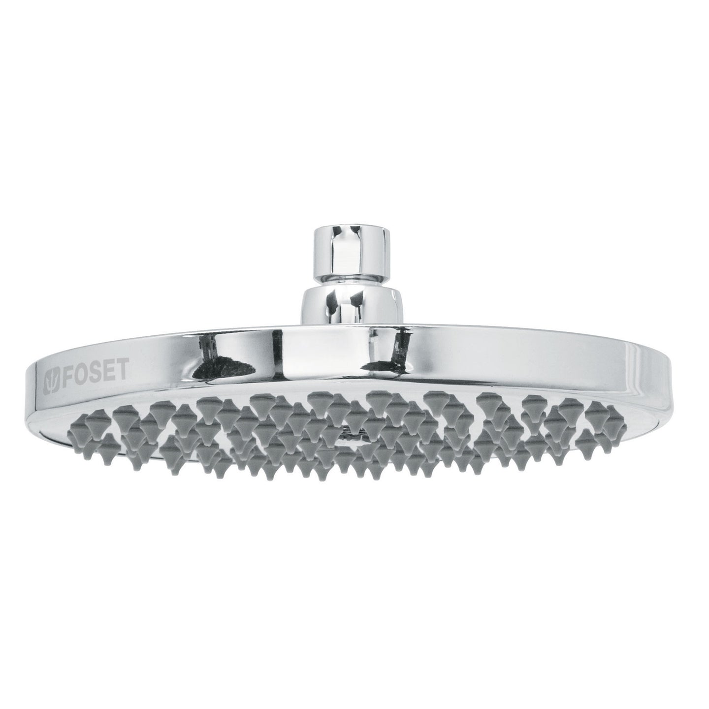 R-208S Regadera cromo 8" plato redondo, sin brazo, FOSET ELEMENT