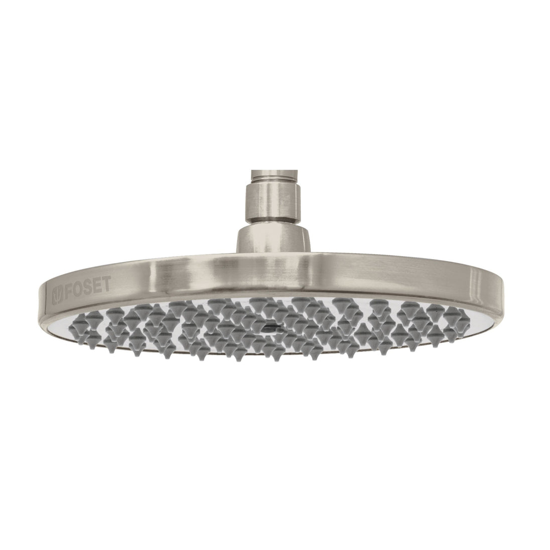 R-208SN Regadera satín 8" plato redondo, sin brazo, FOSET ELEMENT