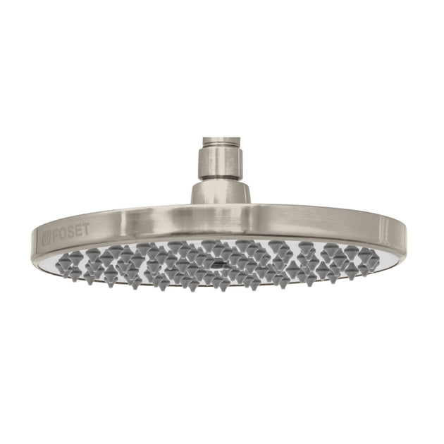 R-208SN Regadera satín 8" plato redondo, sin brazo, FOSET ELEMENT