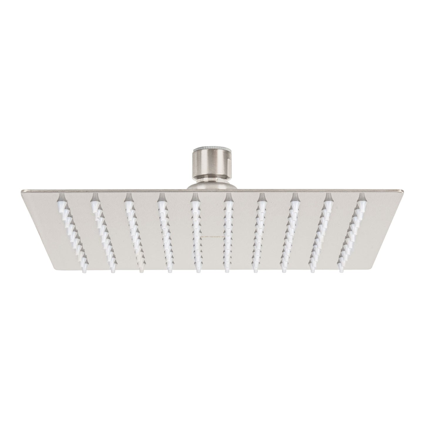 R-308SN Regadera plato cuadrado 8" sin brazo, satín, FOSET RIVIERA