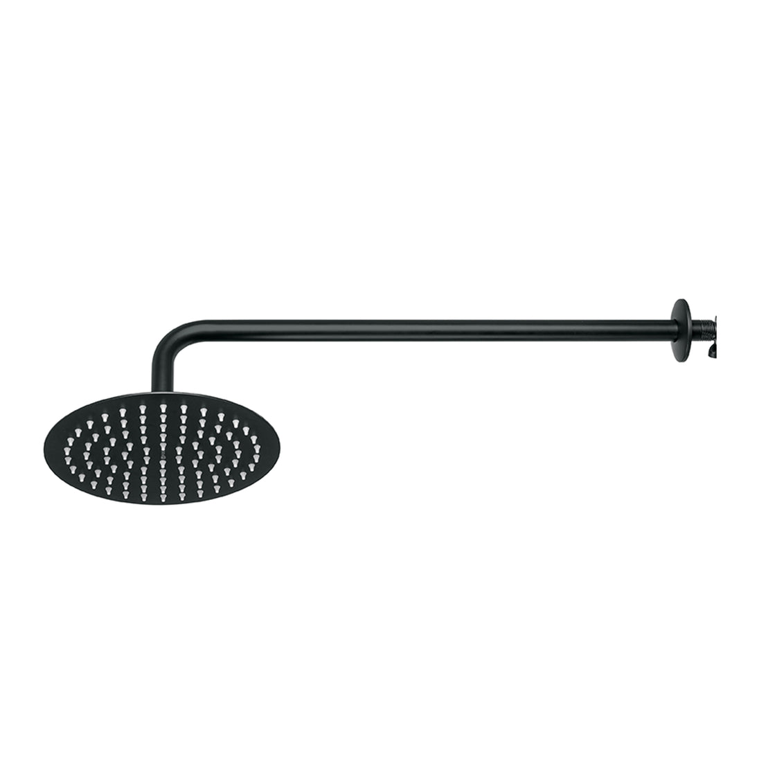 R-309M Regadera plato redondo 8" con brazo, negro, FOSET RIVIERA
