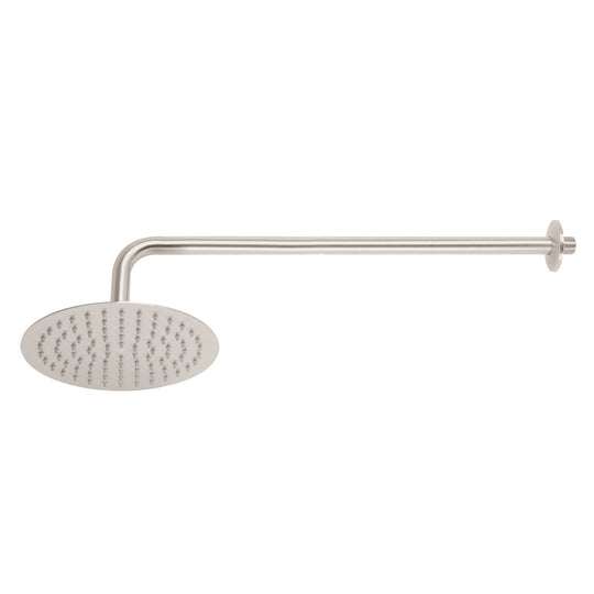 R-309N Regadera plato redondo 8" con brazo, satín, FOSET RIVIERA