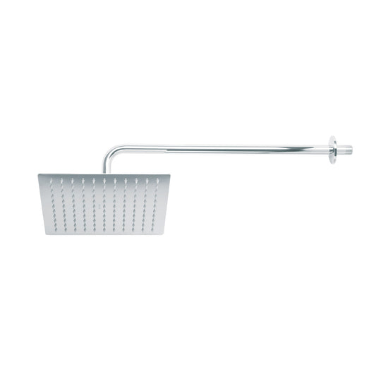 R-310 Regadera plato cuadrado 10" con brazo, cromo, FOSET RIVIERA
