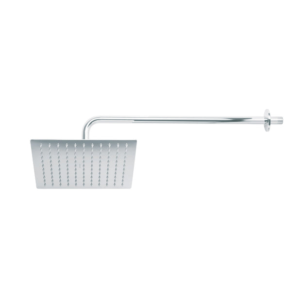 R-310 Regadera plato cuadrado 10" con brazo, cromo, FOSET RIVIERA