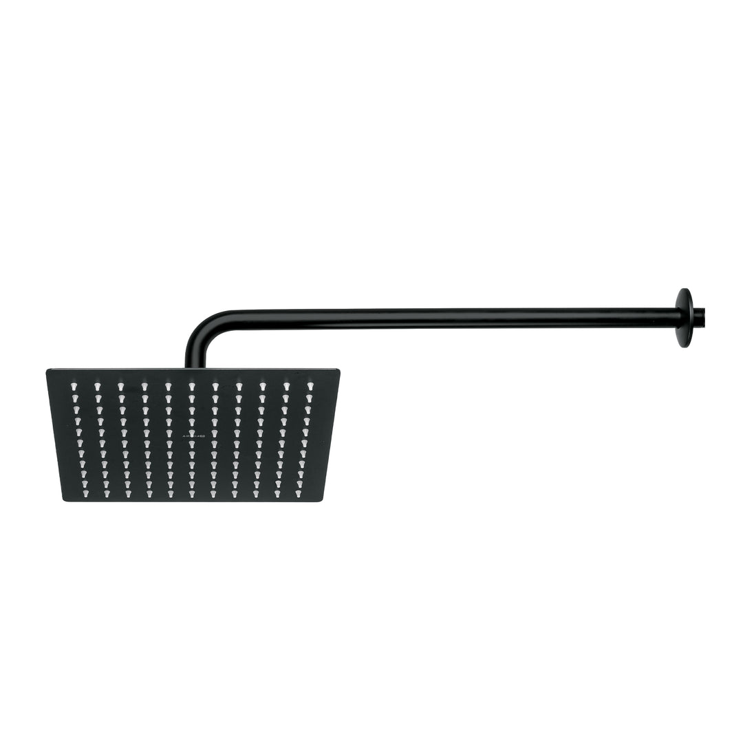 R-310M Regadera plato cuadrado 10" con brazo, negro, FOSET RIVIERA