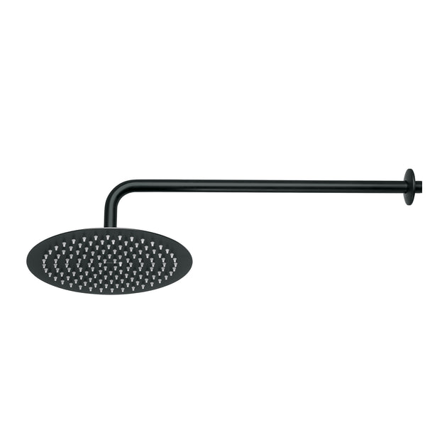 R-311M Regadera plato redondo 10" con brazo, negro, FOSET RIVIERA