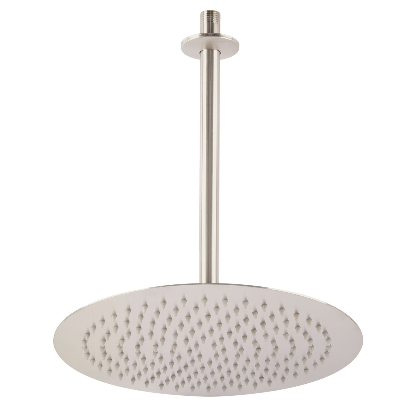R-313N Regadera plato redondo 12" con brazo, satín, FOSET RIVIERA