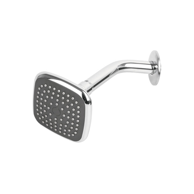 R-401 Regadera cuadrada 3-3/4" brazo y chapetón de acero, BASIC