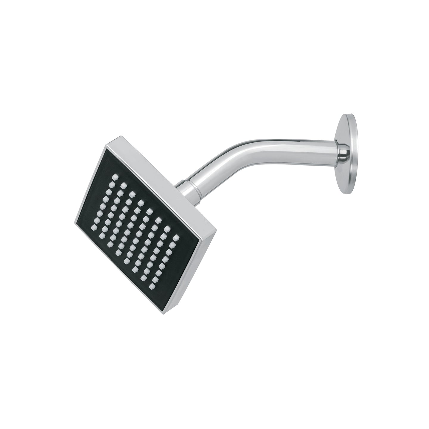 R-403 Regadera cuadrada 4", ABS, con brazo y chapetón, cromo, AQUA