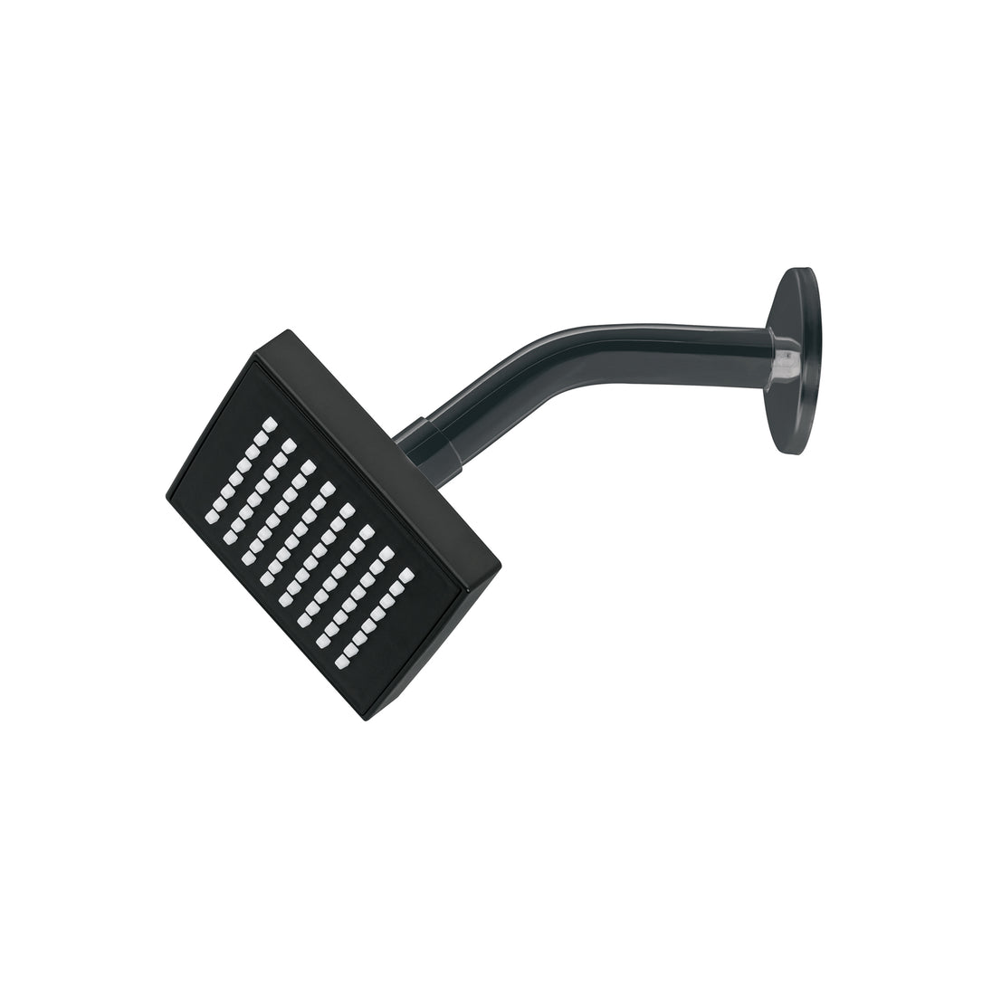R-403M Regadera cuadrada 4", ABS, con brazo y chapetón, negro, AQUA