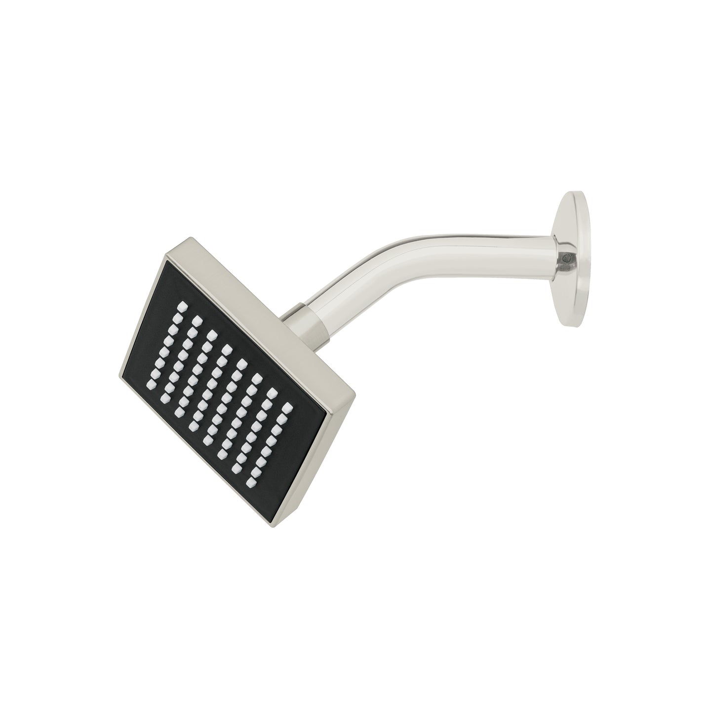 R-403N Regadera cuadrada 4", ABS, con brazo y chapetón, satín, AQUA