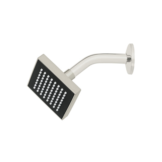 R-403N Regadera cuadrada 4", ABS, con brazo y chapetón, satín, AQUA