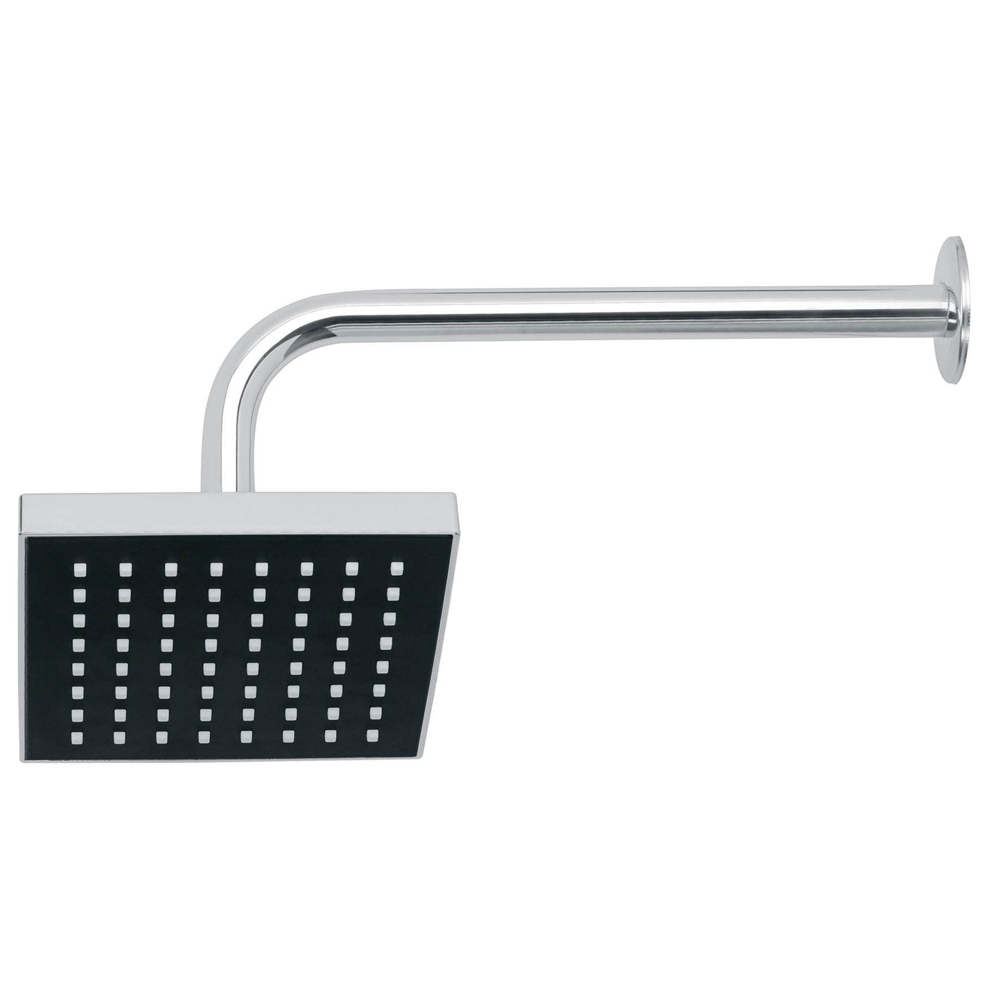 R-404 Regadera cuadrada 6", ABS, con brazo y chapetón, cromo, AQUA
