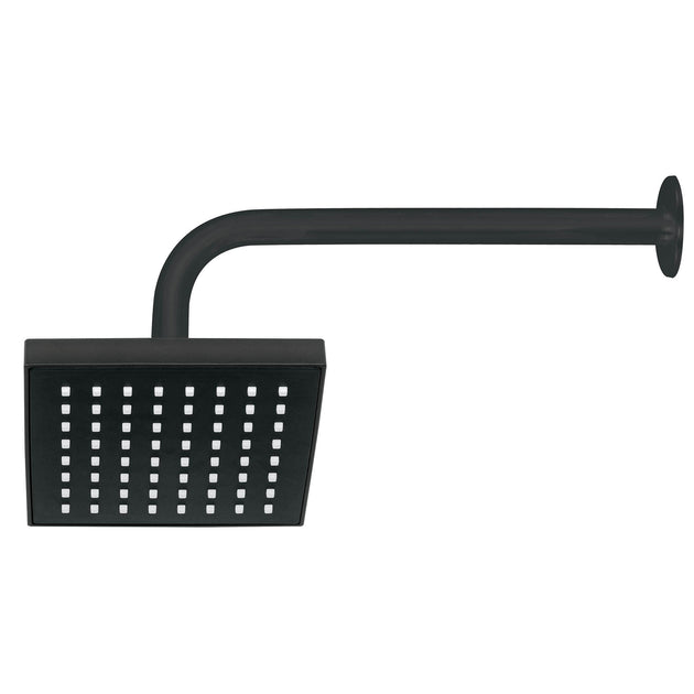 R-404M Regadera cuadrada 6", ABS, con brazo y chapetón, negro, AQUA