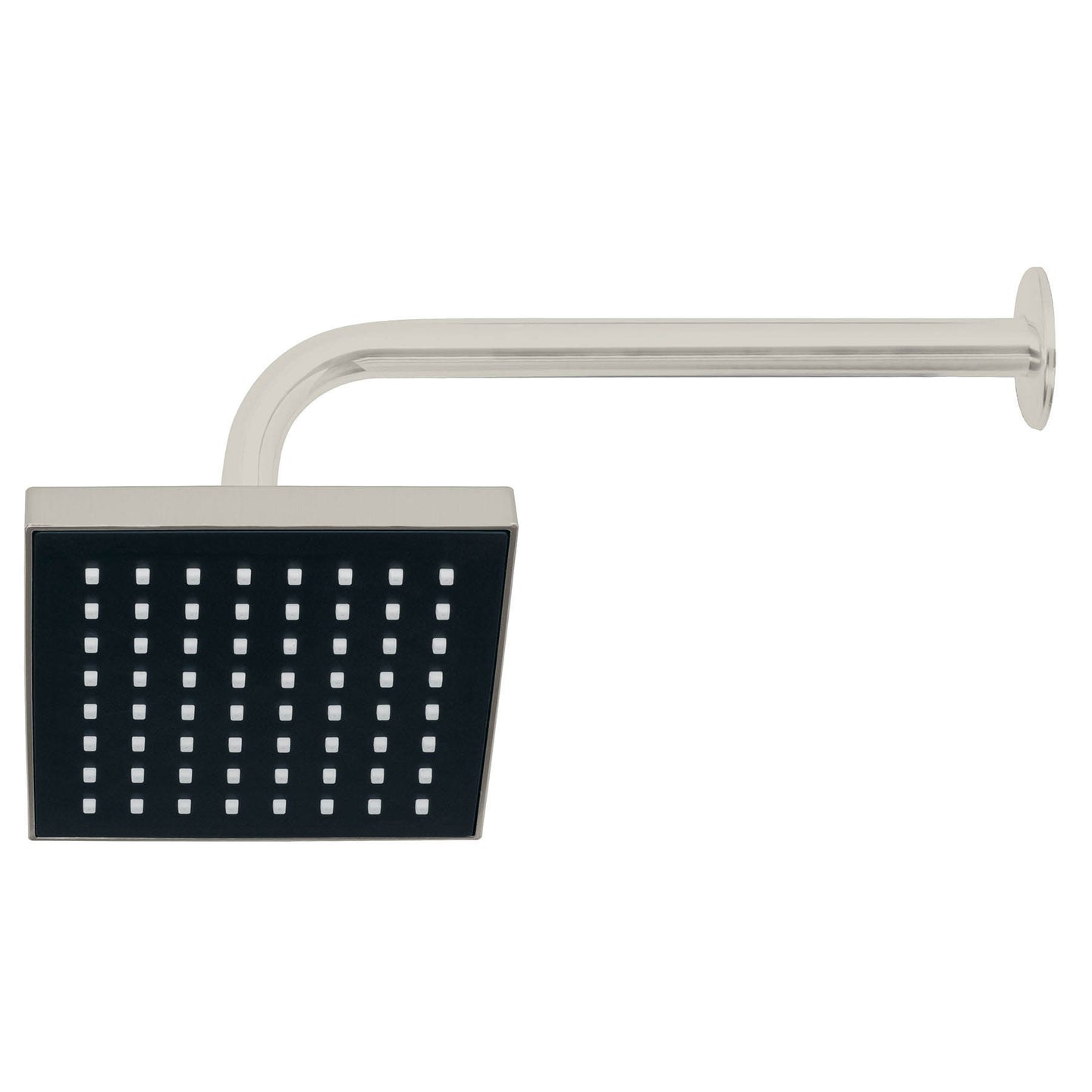 R-404N Regadera cuadrada 6", ABS, con brazo y chapetón, satín, AQUA