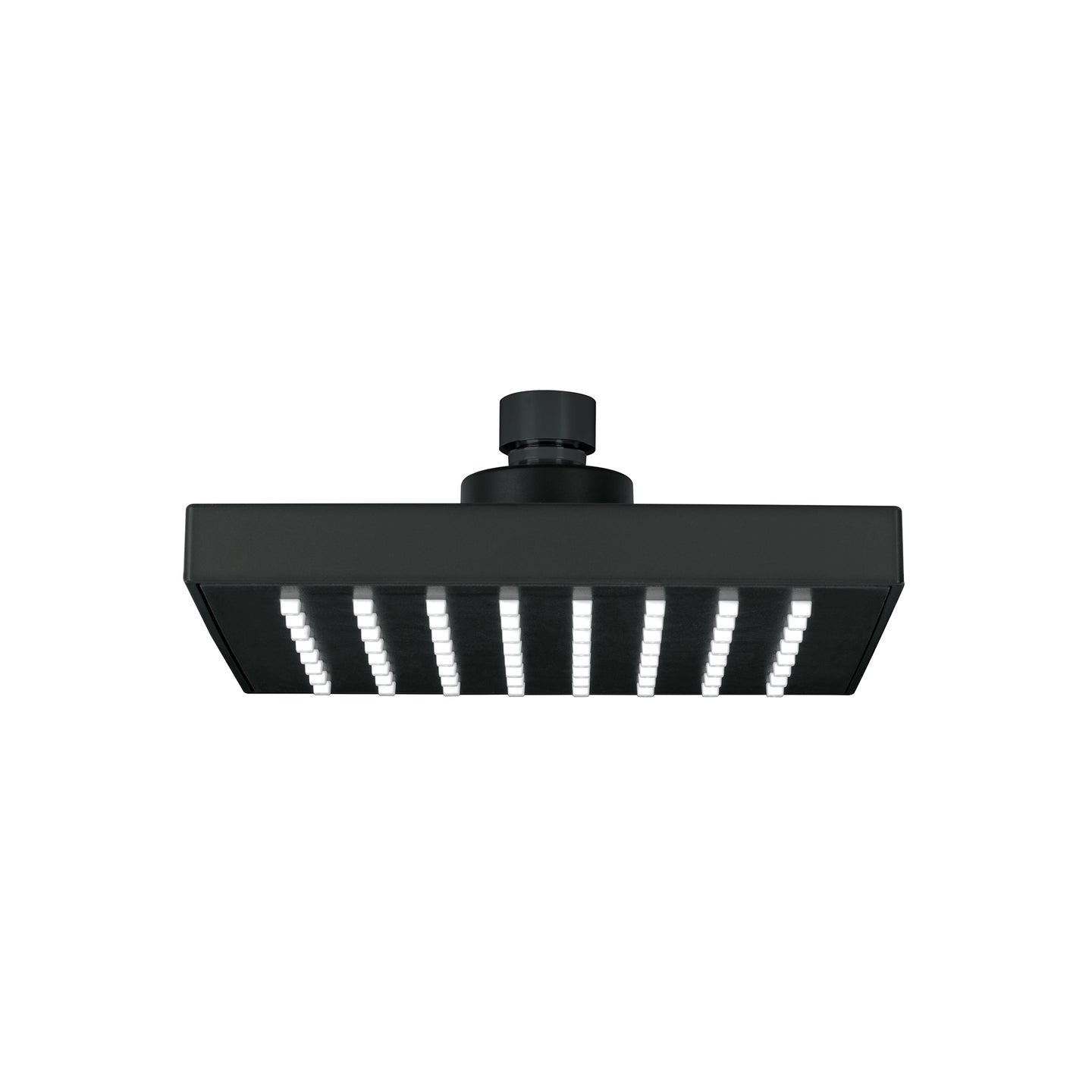 R-404SM Regadera cuadrada 6", ABS, sin brazo, negro, AQUA