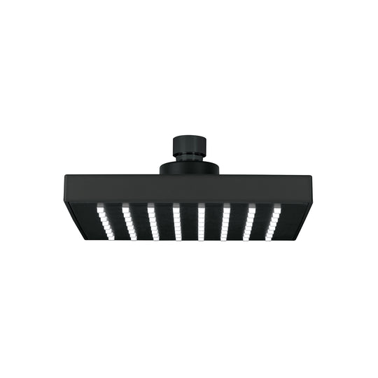 R-404SM Regadera cuadrada 6", ABS, sin brazo, negro, AQUA