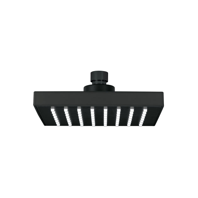 R-404SM Regadera cuadrada 6", ABS, sin brazo, negro, AQUA