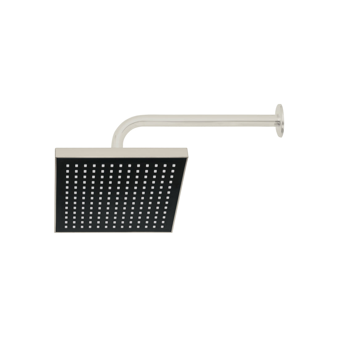 R-405N Regadera cuadrada 8", ABS, con brazo y chapetón, satín, AQUA