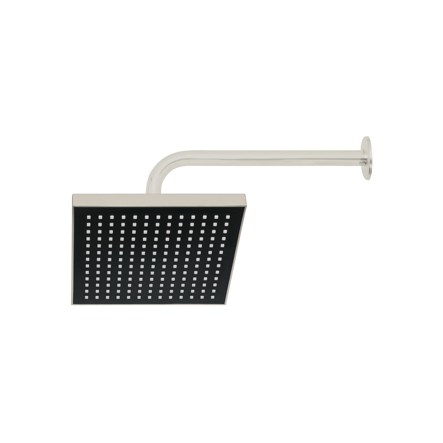 R-405N Regadera cuadrada 8", ABS, con brazo y chapetón, satín, AQUA
