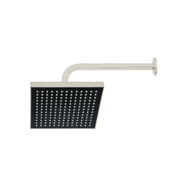 R-405N Regadera cuadrada 8", ABS, con brazo y chapetón, satín, AQUA