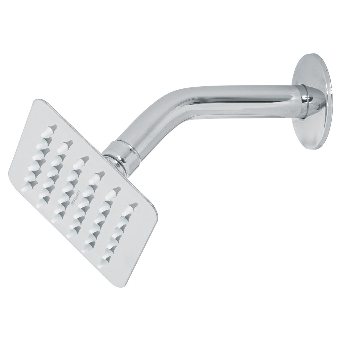 R-413 Regadera cuadrada 4", acero inox, con brazo, cromo, TÚBIG