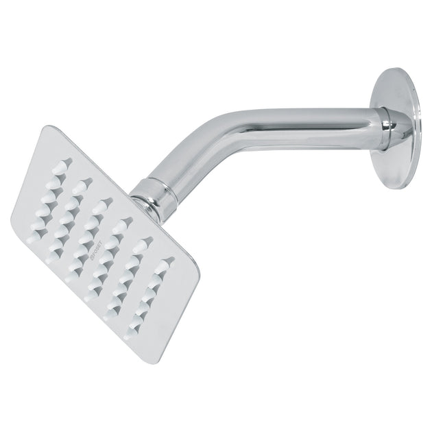 R-413 Regadera cuadrada 4", acero inox, con brazo, cromo, TÚBIG