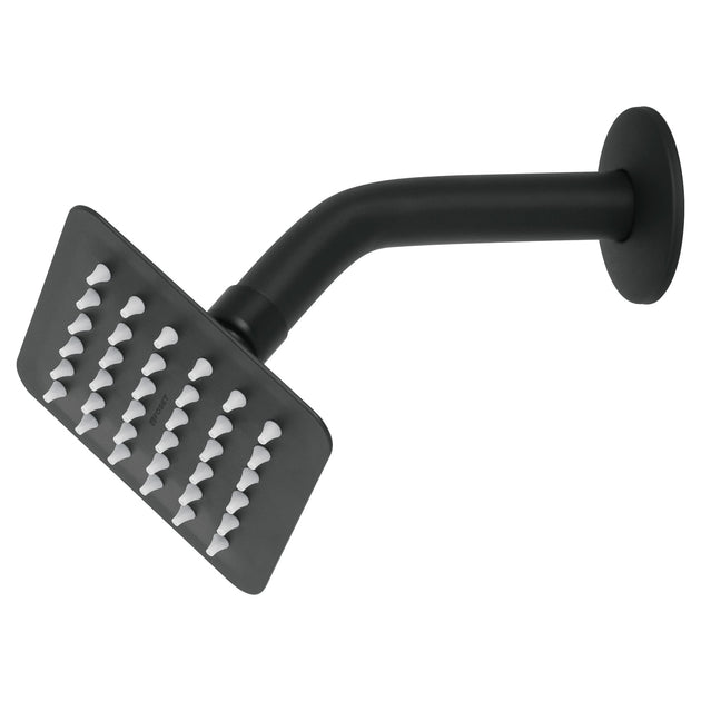 R-413M Regadera cuadrada 4", acero inox, con brazo, negro, TÚBIG