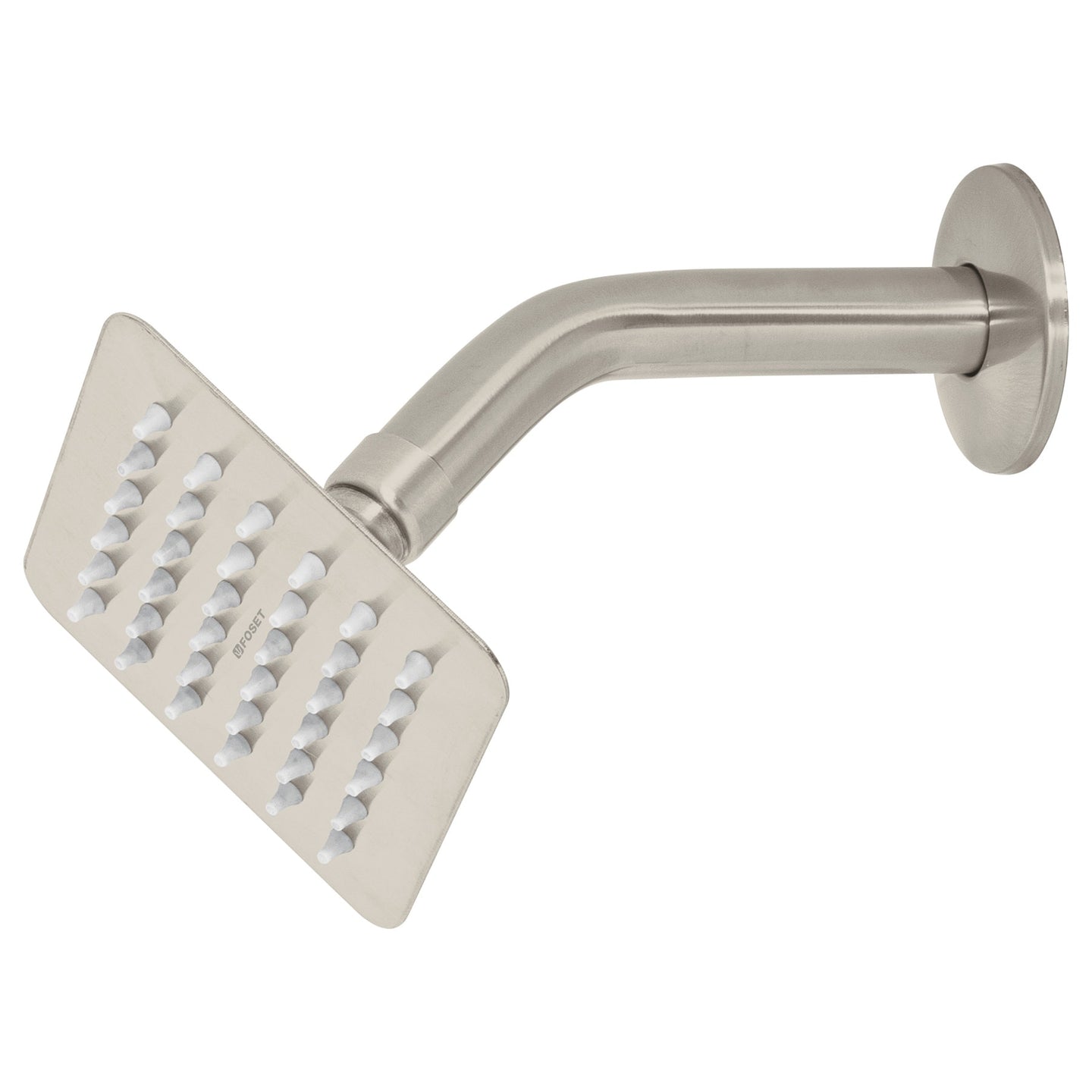 R-413N Regadera cuadrada 4", acero inox, con brazo, satín, TÚBIG