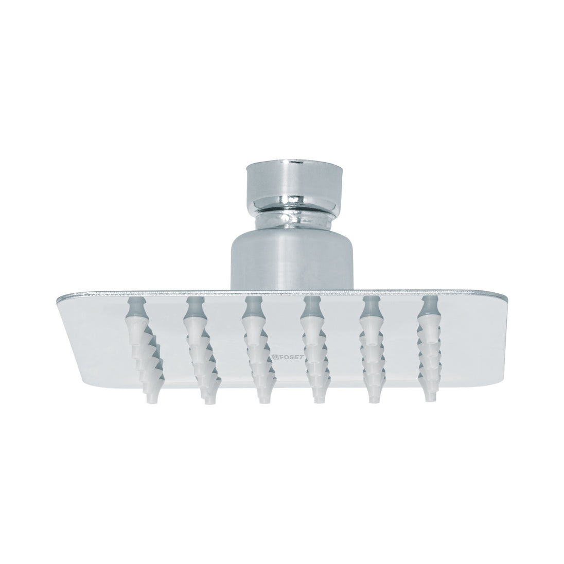 R-413S Regadera cuadrada 4", acero inox, sin brazo, cromo, TÚBIG
