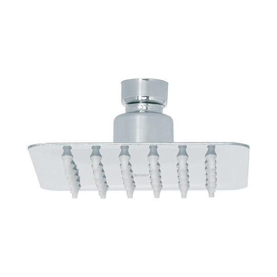 R-413S Regadera cuadrada 4", acero inox, sin brazo, cromo, TÚBIG