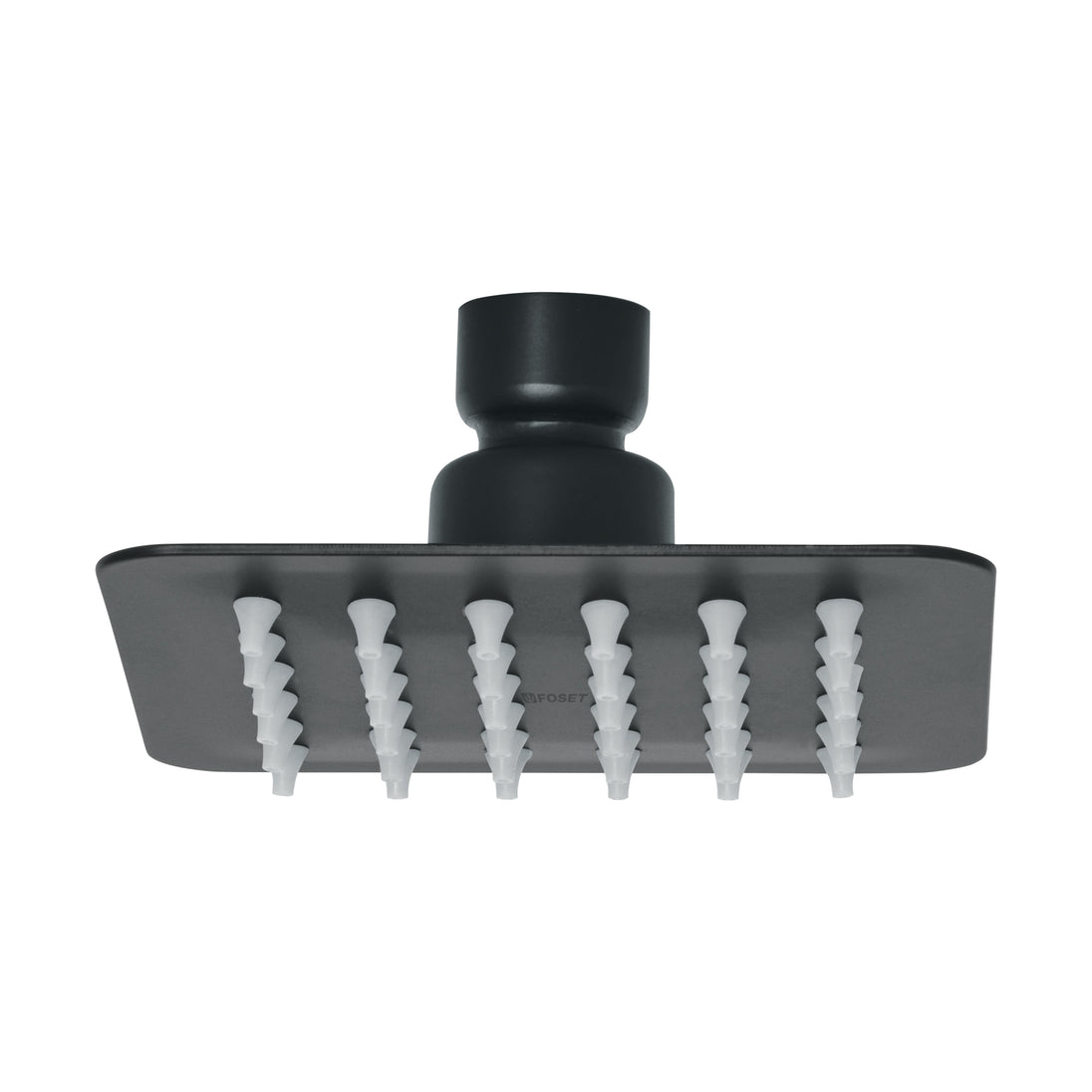 R-413SM Regadera cuadrada 4", acero inox, sin brazo, negro, TÚBIG