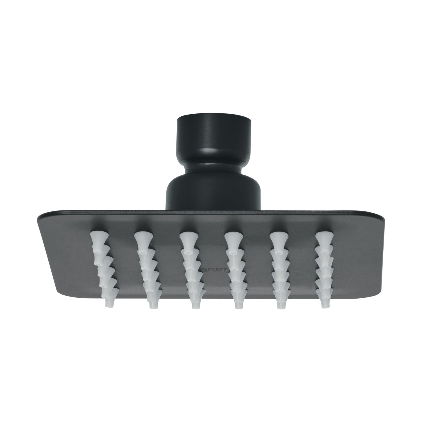 R-413SM Regadera cuadrada 4", acero inox, sin brazo, negro, TÚBIG