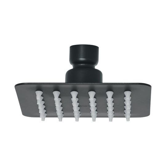 R-413SM Regadera cuadrada 4", acero inox, sin brazo, negro, TÚBIG