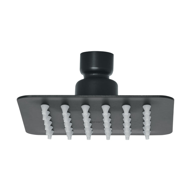 R-413SM Regadera cuadrada 4", acero inox, sin brazo, negro, TÚBIG
