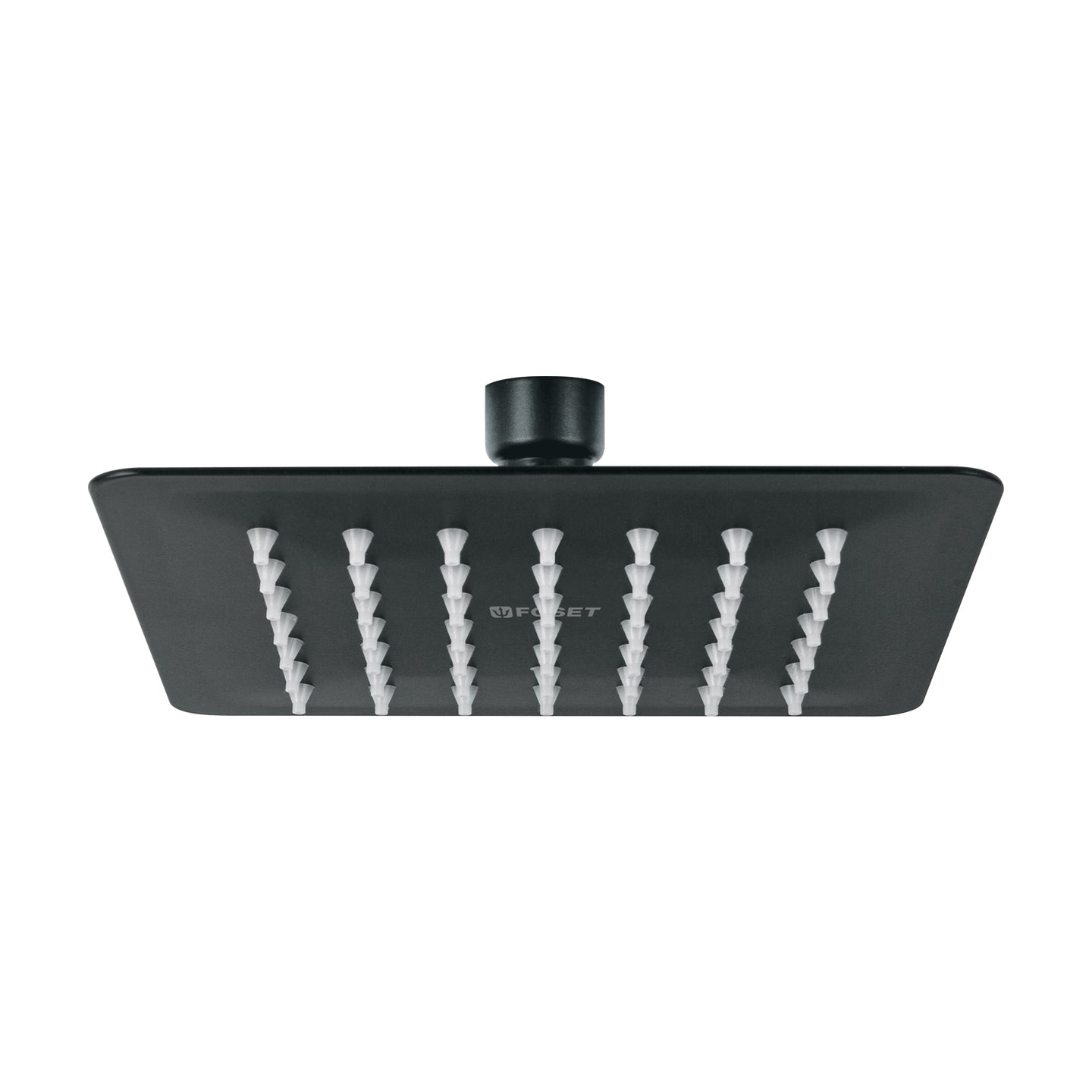 R-414SM Regadera cuadrada 6", acero inox, sin brazo, negro, TÚBIG