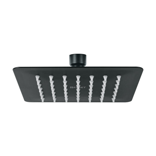 R-414SM Regadera cuadrada 6", acero inox, sin brazo, negro, TÚBIG