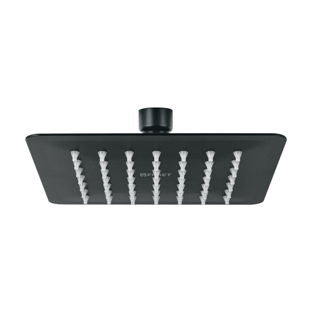 R-414SM Regadera cuadrada 6", acero inox, sin brazo, negro, TÚBIG