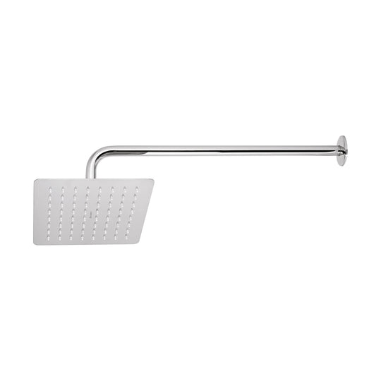 R-415 Regadera cuadrada 8", acero inox, con brazo, cromo, TÚBIG