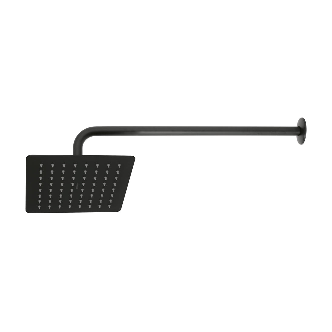 R-415M Regadera cuadrada 8", acero inox, con brazo, negro, TÚBIG