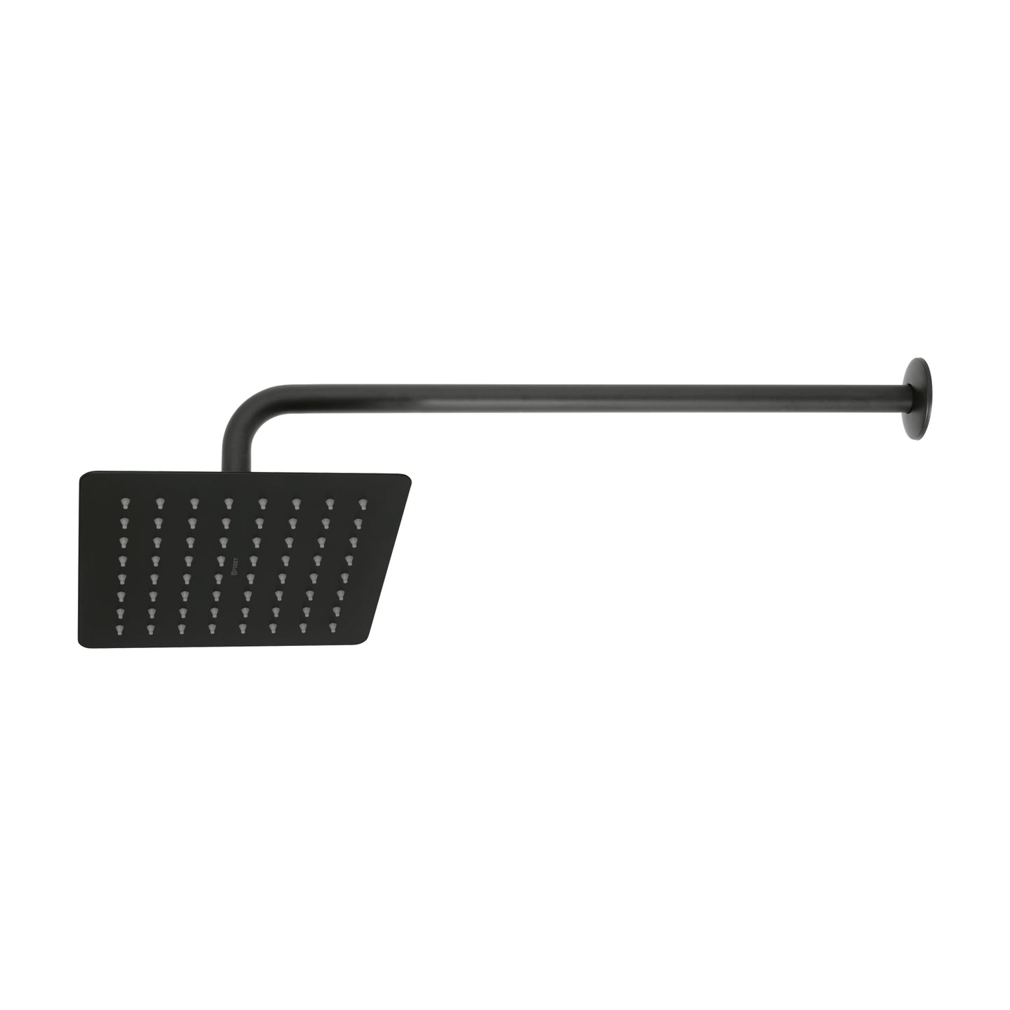 R-415M Regadera cuadrada 8", acero inox, con brazo, negro, TÚBIG