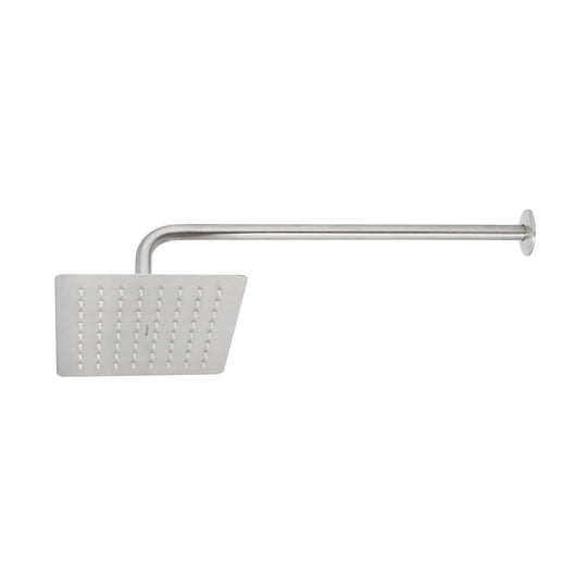 R-415N Regadera cuadrada 8", acero inox, con brazo, satín, TÚBIG