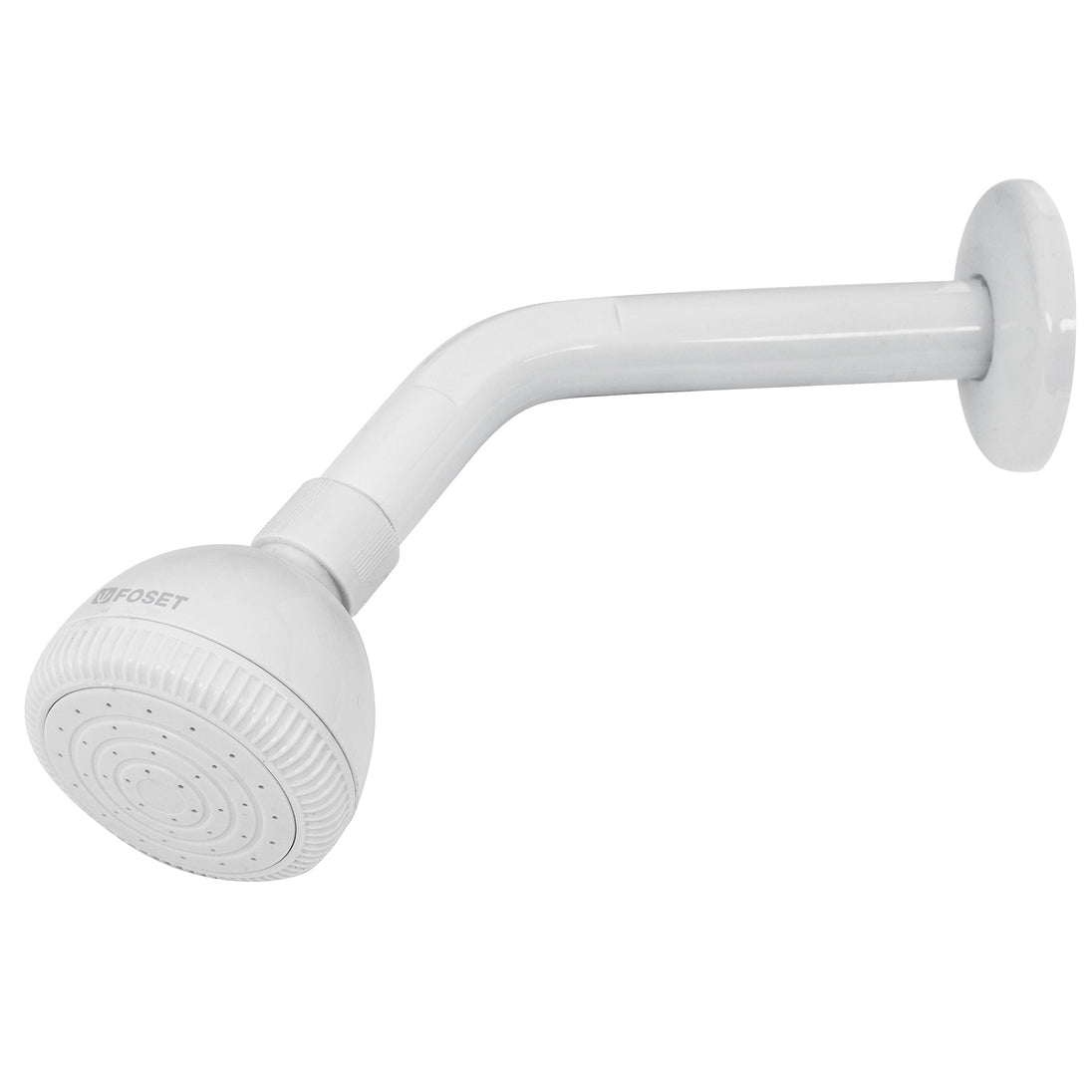 R-500 Regadera plástica redonda 2-1/2" blanca, FOSET BASIC